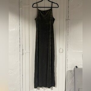 Vintage Jump Green Velvet Glitter Maxi Dress